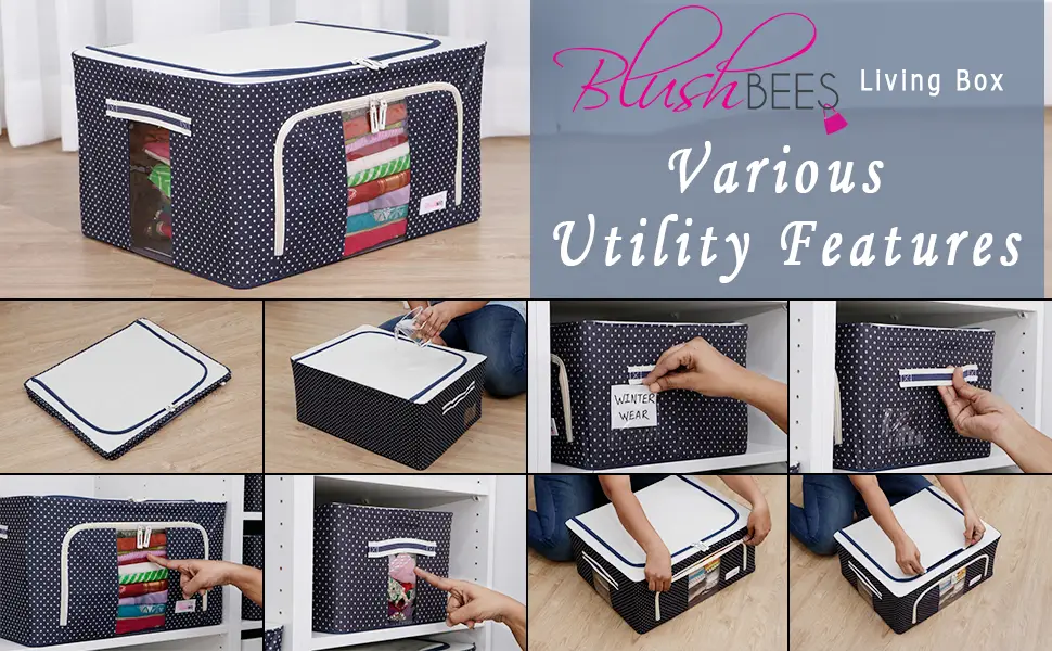 BlushBees Clothes Storage Bags, Wardrobe Organiser Boxes
