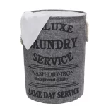 HomeStorie® Foldable Cloth Laundry Bag Hamper, Large 60-LTR - Jute, Grey