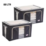 BlushBees Oxford Fabric Living Box Wardrobe Organizer Jumbo Blanket Cover Bag- 88L, XXL Size