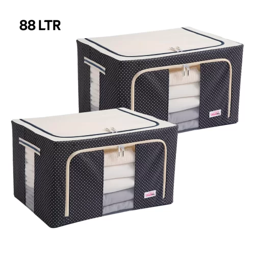 BlushBees Oxford Fabric Living Box Wardrobe Organizer Jumbo Blanket Cover Bag- 88L, XXL Size