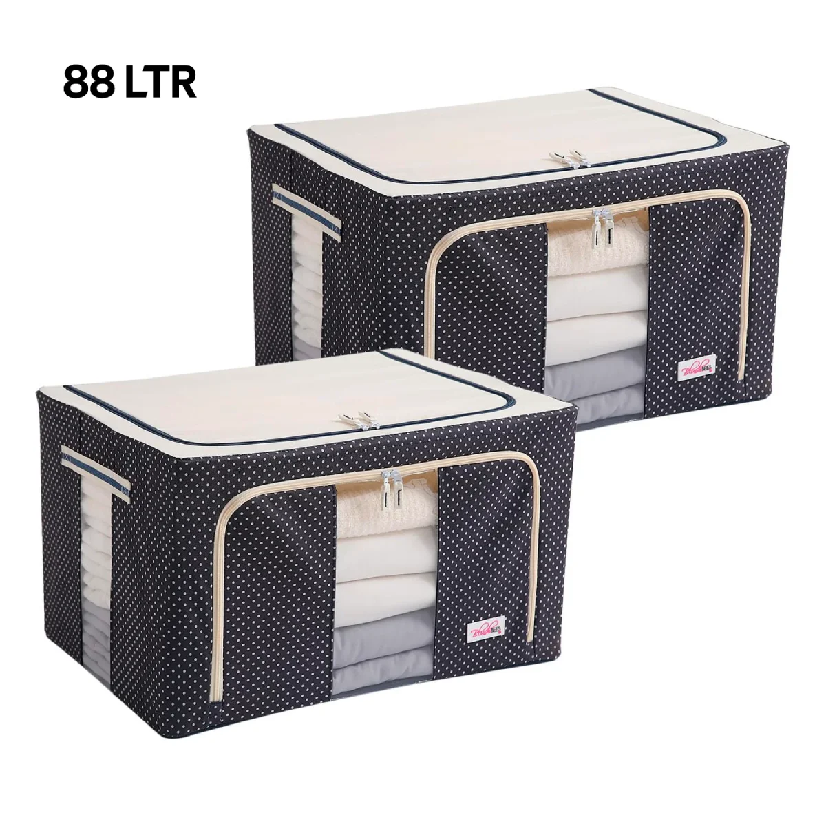 BB88-PDB2 (1) BlushBees Oxford Fabric Living Box Wardrobe Organizer Jumbo Blanket Cover Bag- 88L, XXL Size