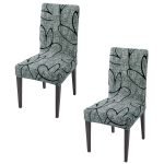 Premium 140 GSM Dinning Chair Covers -Stretchable, Intense Grey Abstract Floral Premium 140 GSM Dinning Chair Covers -Stretchable, Intense Grey Abstract Floral