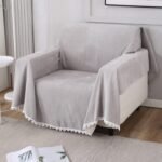 Luxury Fully Covered Sofa Cover – 100% Chenille, Thick & Soft, Universal Fit Throw – Grey, All Seasons, Machine Washable, Pet Friendly