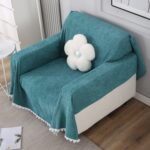 Premium Teal 100% Chenille Sofa Cover – Thick & Soft Throw Blanket for Couch, Bed & Living Room – Washable & Pet-Friendly