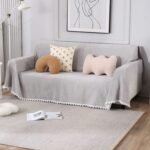 Three Seater - Luxury Fully Covered Sofa Cover – 100% Chenille, Thick & Soft, Universal Fit Throw – Grey, All Seasons, Machine Washable, Pet Friendly