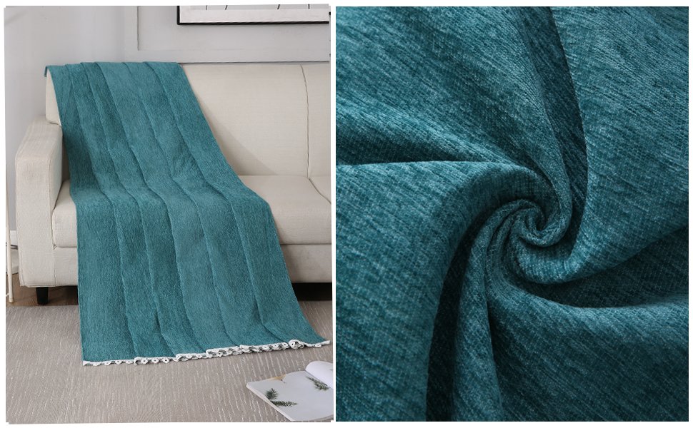 Premium Teal 100% Chenille Sofa Cover – Thick & Soft Throw Blanket for Couch, Bed & Living Room – Washable & Pet-Friendly
