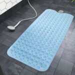 Extra Long Anti-Skid Bath Tub Mat, Shower Mat – PVC, Blue, 100x40 cm with Suction Cups
