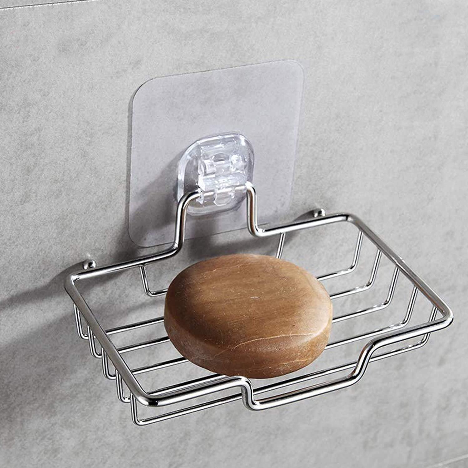 Super Strong Self Adhesive Stainless Steel Soap Stand for Bathroom & Kitchen – Magic Sticker Series